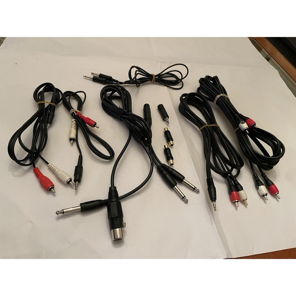 Various‎ Audio Cables RCA 1/4" 3.5 mm Lot Of 10 READ